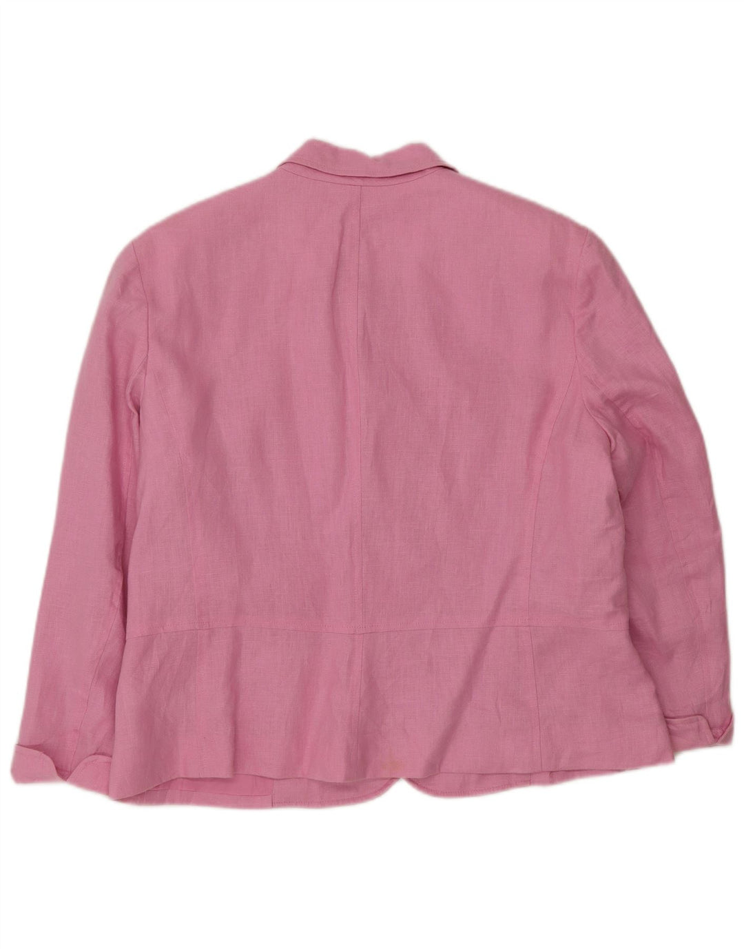 Chaps Damen-Blazerjacke mit 4 Knöpfen und 3/4-Ärmeln, UK 18, XL, Rosa, Leinen