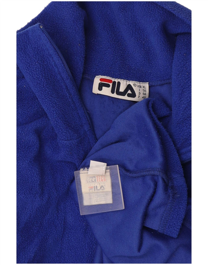 Fila Herren Fleecepullover mit Reißverschluss, IT 56 XL, Blau, Polyester