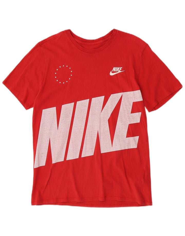 Nike Herren-T-Shirt mit Grafik, Größe L, aus roter Baumwolle
