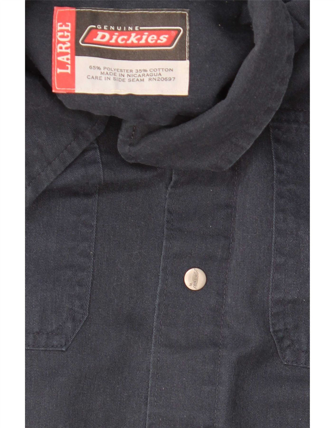 Dickies Herren-Kurzarmhemd, groß, marineblau, Polyester