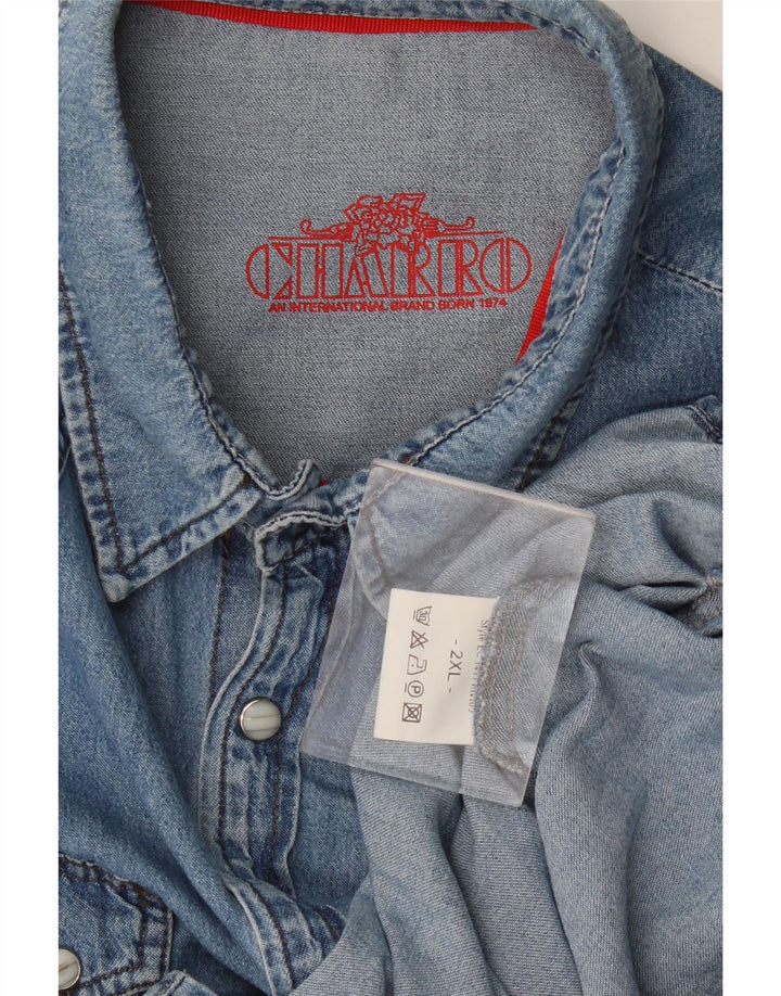 Charro Herren Jeanshemd 2XL Blaue Baumwolle