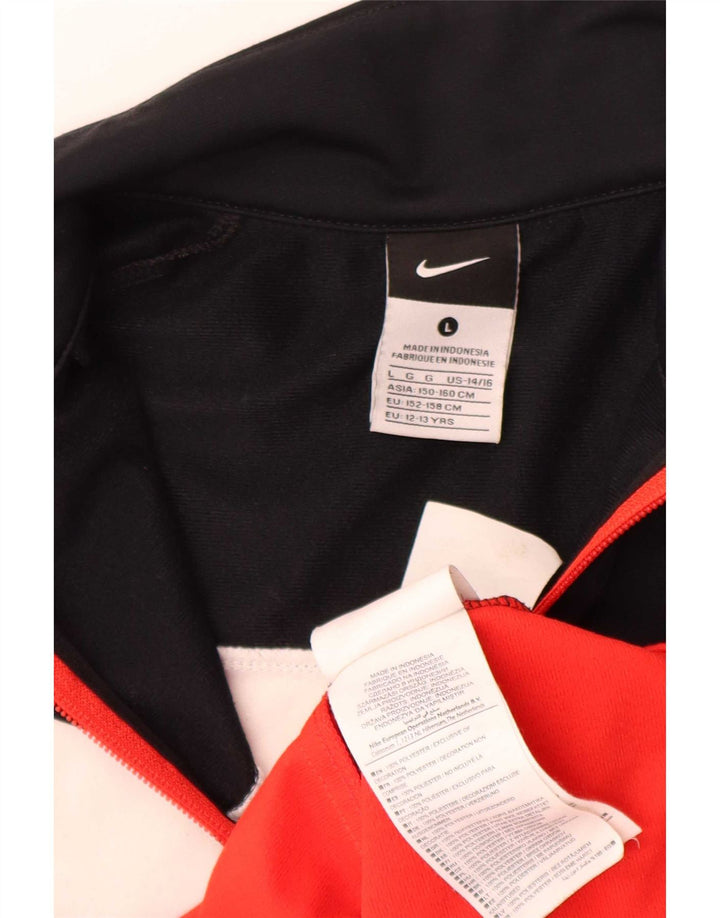 Nike Jungen-Trainingsanzug-Top-Jacke, 12–13 Jahre, Größe L, Schwarz, Farbblock