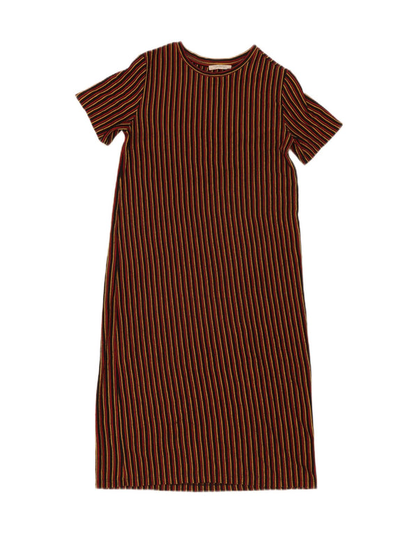 Zara Damen Etuikleid UK 10 Small Mehrfarbig gestreift