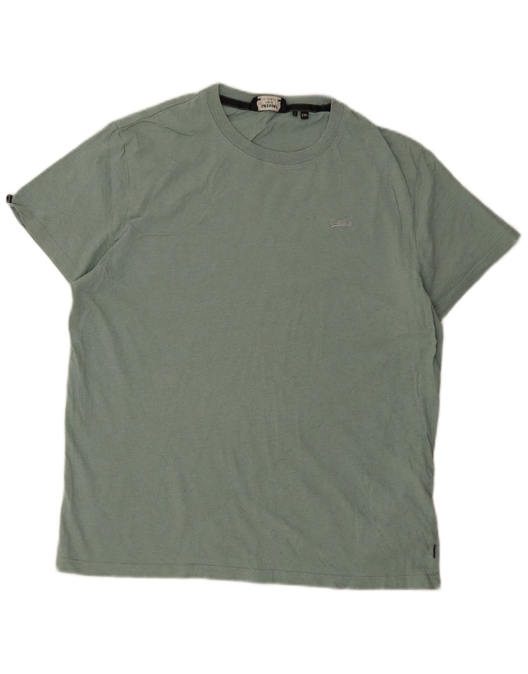 Superdry Herren T-Shirt Top 2XL Grüne Baumwolle