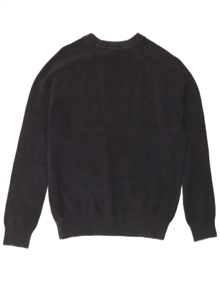 Zara Herren-Pullover mit Rundhalsausschnitt, mittlere marineblaue Baumwolle