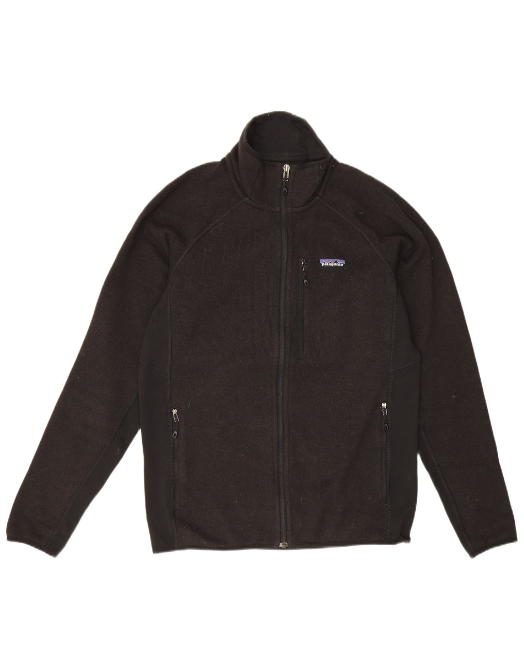 Patagonia Herren-Trainingsanzug-Top-Jacke aus mittelschwarzem Polyester