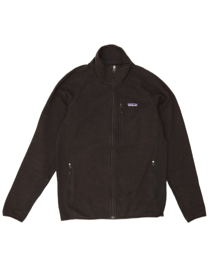 Patagonia Herren-Trainingsanzug-Top-Jacke aus mittelschwarzem Polyester