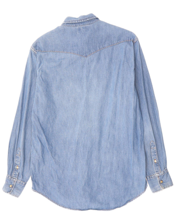 SISLEY Herren Jeanshemd Mittelblau