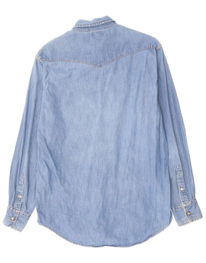 SISLEY Herren Jeanshemd Mittelblau