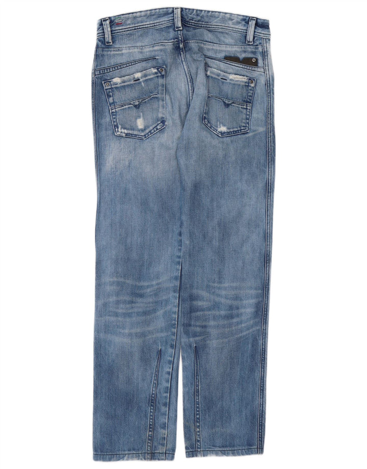Diesel Herren Darron Distressed Straight Jeans W30 L30 Blaue Baumwolle