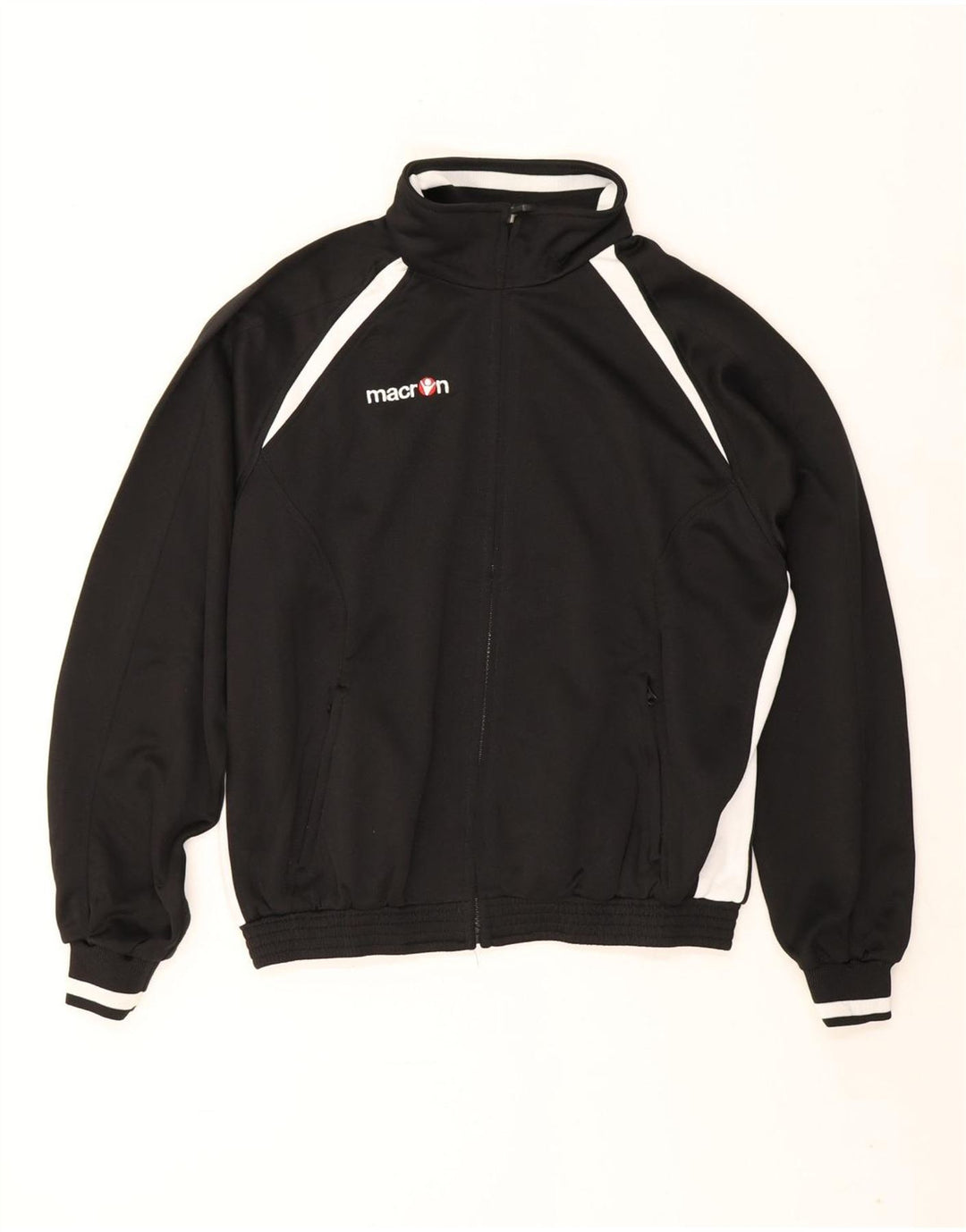 Macron Herren-Trainingsanzug mit lockerer Passform, Jacke, Größe S, Schwarz, Farbblock