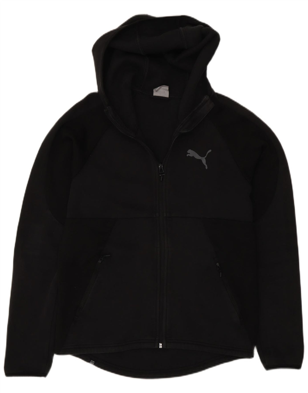 Puma Herren-Kapuzenpullover mit normaler Passform und Reißverschluss, mittelschwarz, Baumwolle