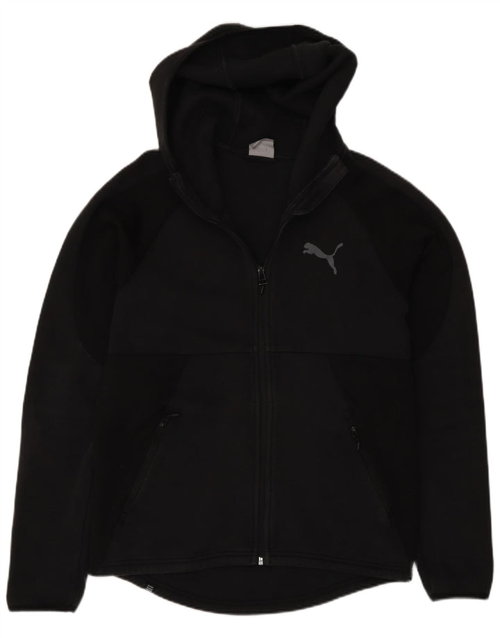 Puma Herren-Kapuzenpullover mit normaler Passform und Reißverschluss, mittelschwarz, Baumwolle