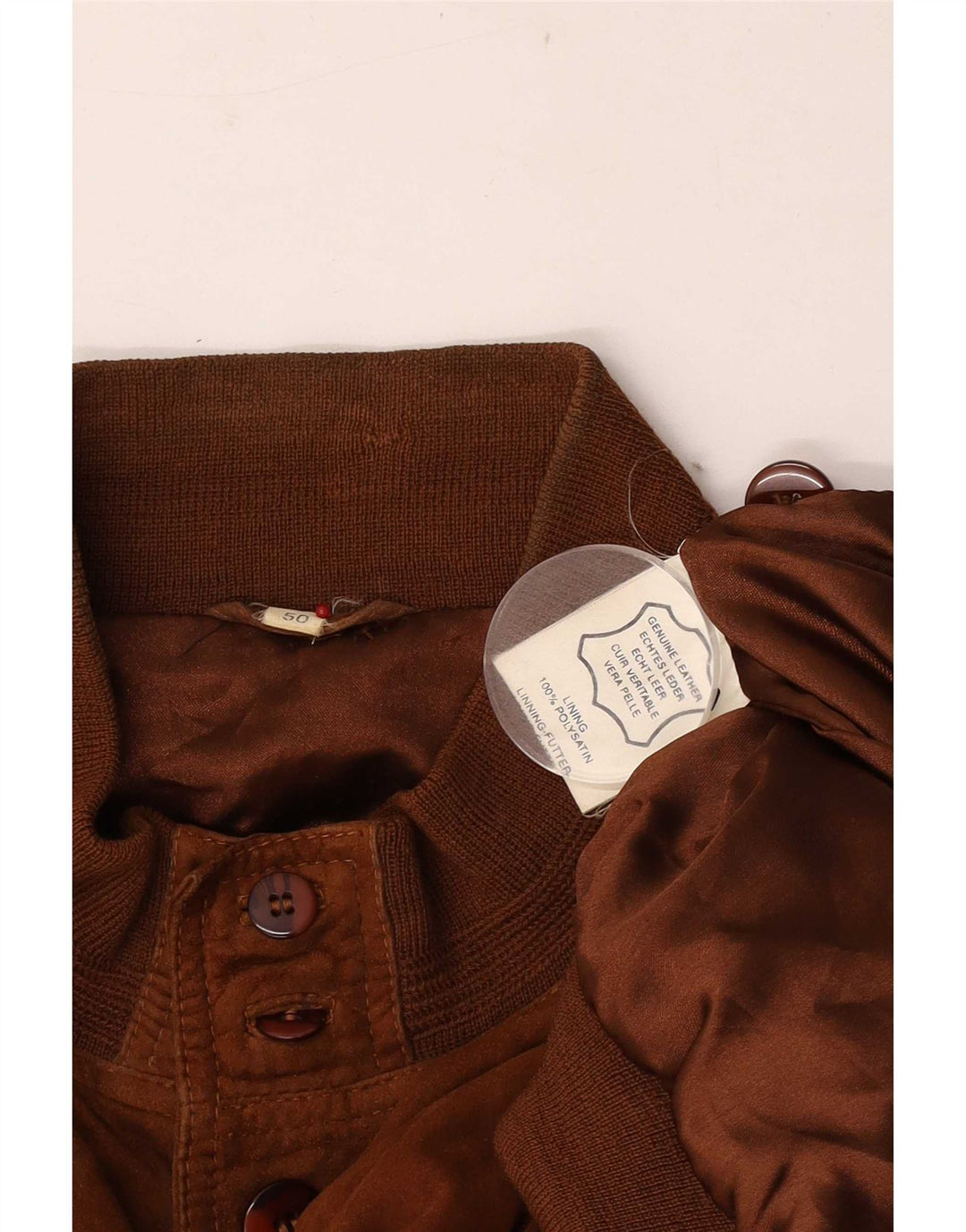 Vintage Herren Wildleder Bomberjacke EU 50 Großes braunes Leder