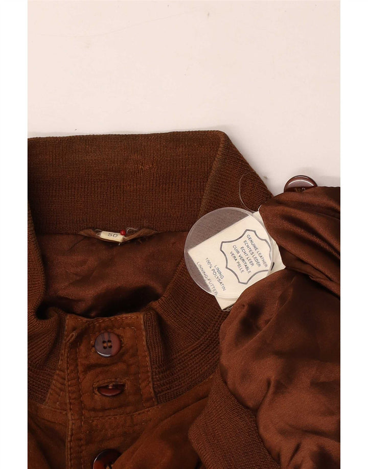 Vintage Herren Wildleder Bomberjacke EU 50 Großes braunes Leder