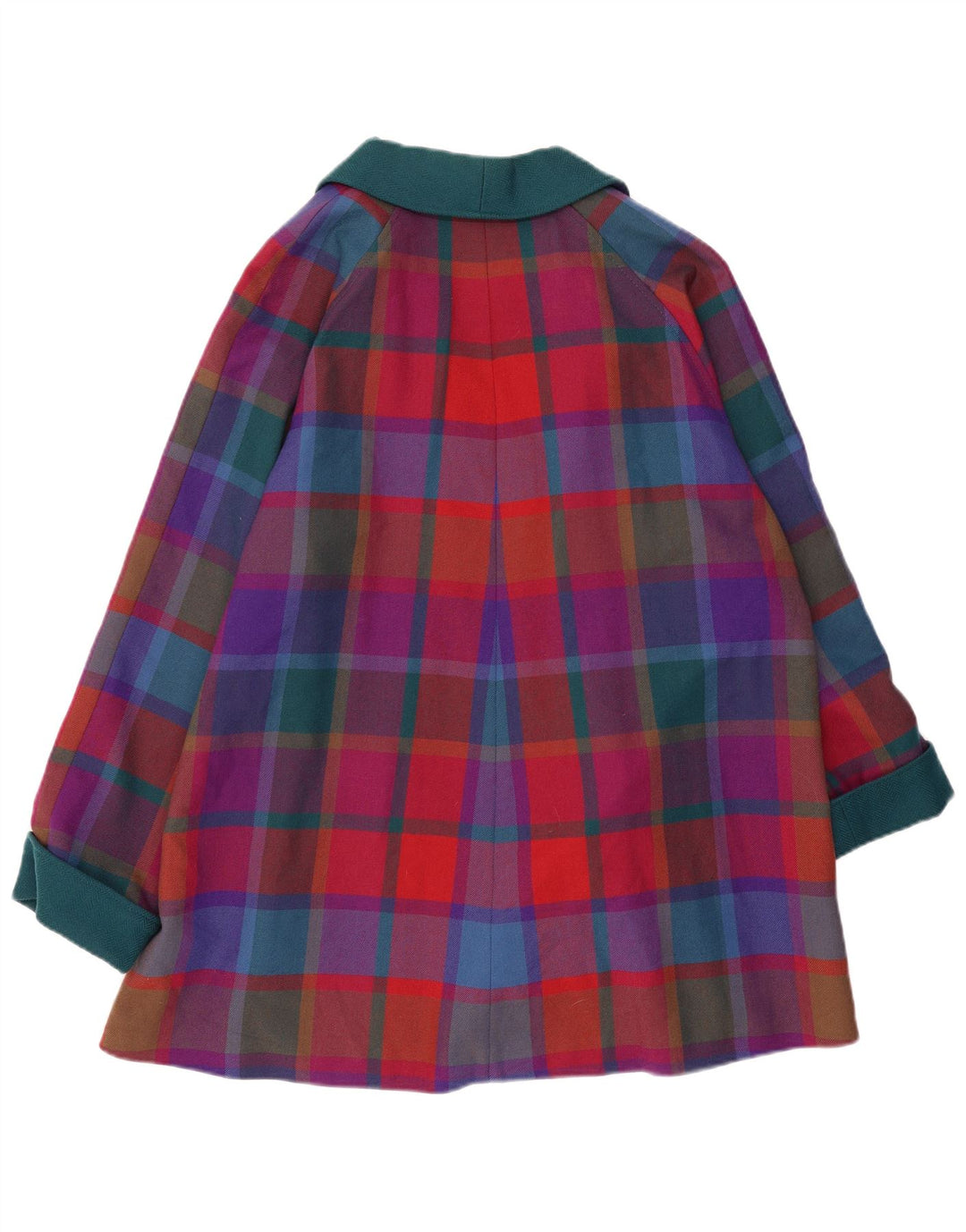 AVOCA Womens Open Overcoat UK 14 Medium Mehrfarbig kariert Schurwolle