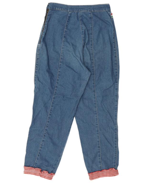 MOSCHINO Damen High Waist Tapered Jeans UK 12 Medium W28 L25 Blau Baumwolle