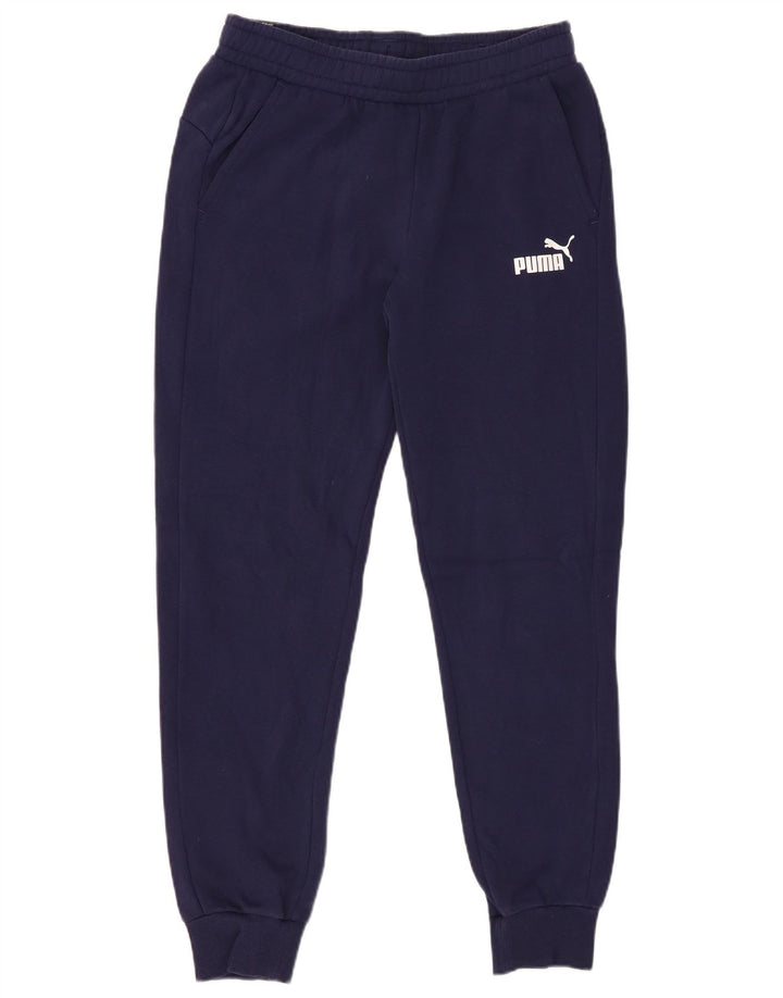 PUMA Herren-Trainingshose, Jogginghose, mittelblaue Baumwolle, Marineblau