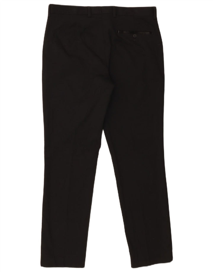 Marks & Spencer Herren Slim Anzughose W34 L31 Schwarz Polyester