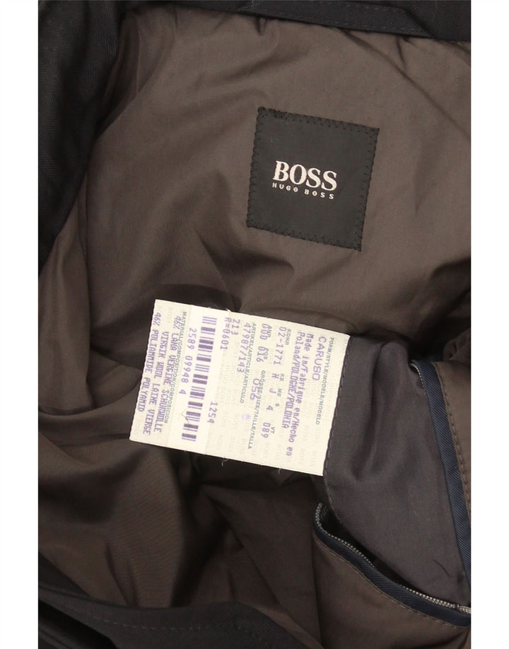 Hugo Boss Herren Windjacke IT 56 3XL Schwarze Schurwolle