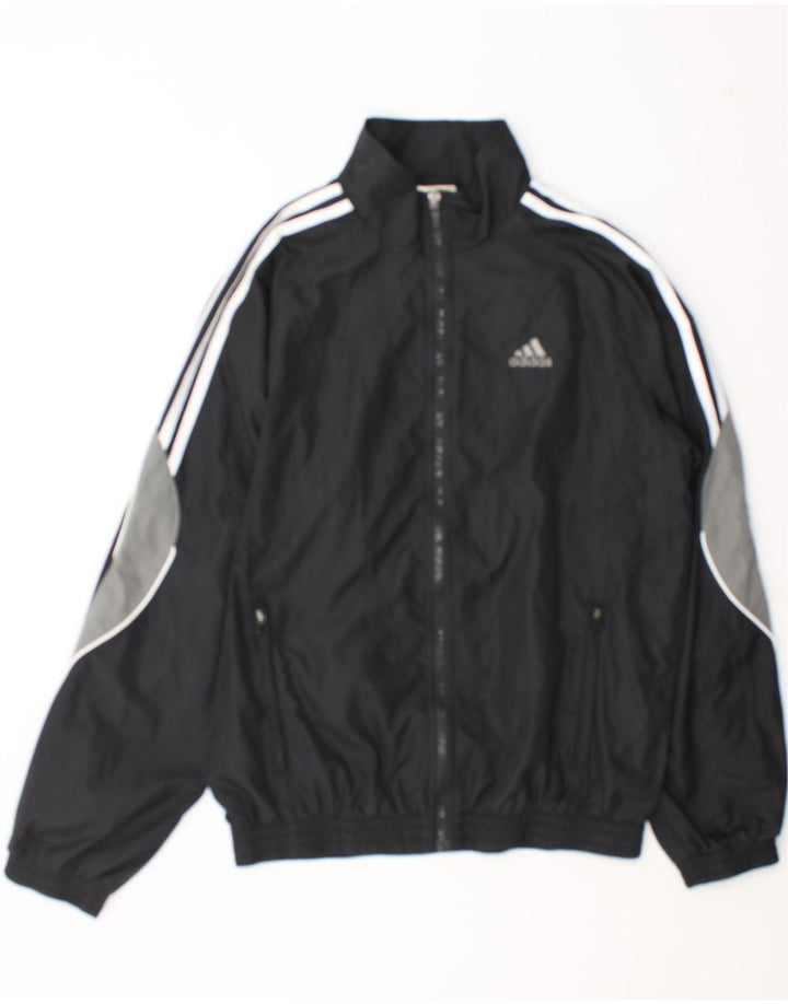 Adidas Herren-Trainingsanzugoberteil, UK-Größe 36/38, Größe S, Schwarz, Colourblock-Polyester