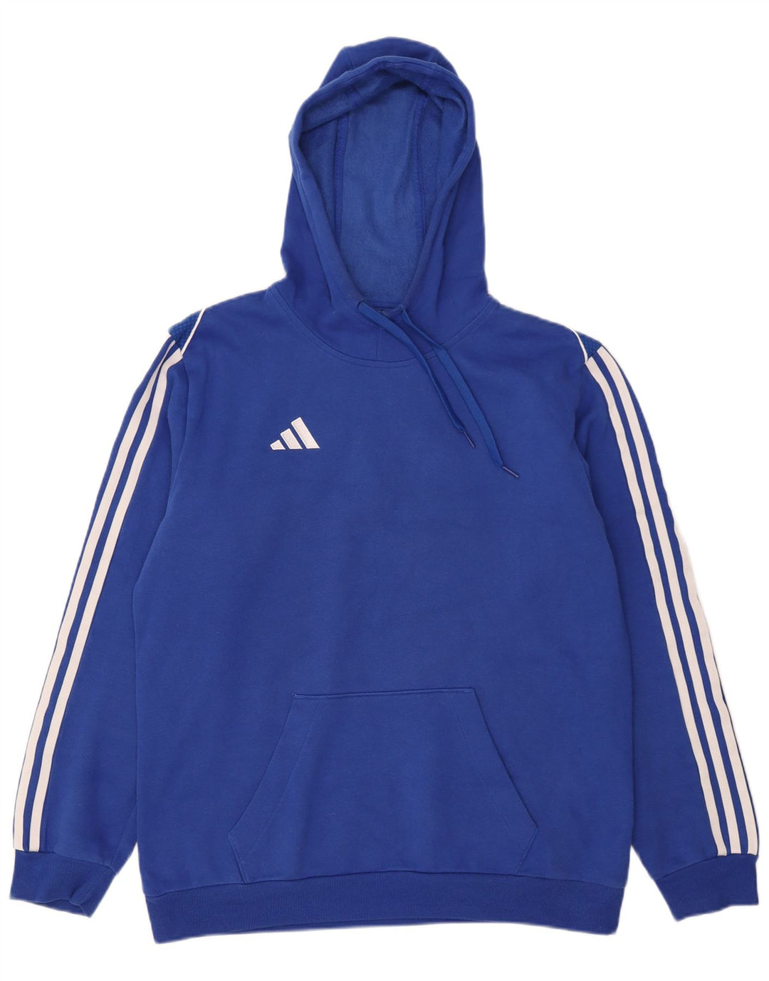 ADIDAS Mens Hoodie Jumper Medium Blue Cotton