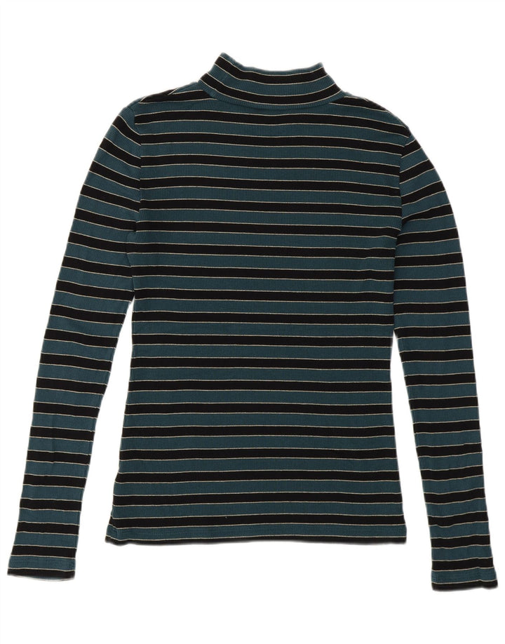 Fat Face Rollkragenpullover für Damen, Gr. 12, mittelgrün gestreift