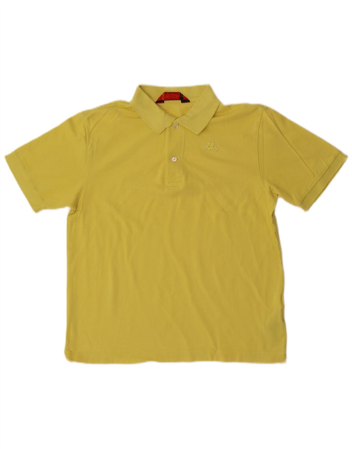 Kappa Herren Poloshirt Small Gelb Baumwolle
