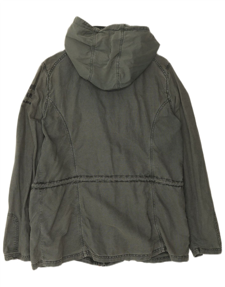 Soccx Herren-Utility-Jacke mit Kapuze, UK 40, Größe L, Khaki, Leinen