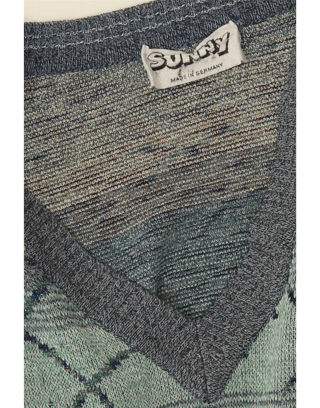 Vintage Herren V-Ausschnitt Pullover Pullover XL Bunt gestreift