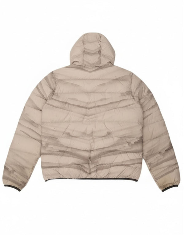 Jack Wolfskin Wattierte Damenjacke mit Kapuze, UK 18, XL, graues Batik-Polyester