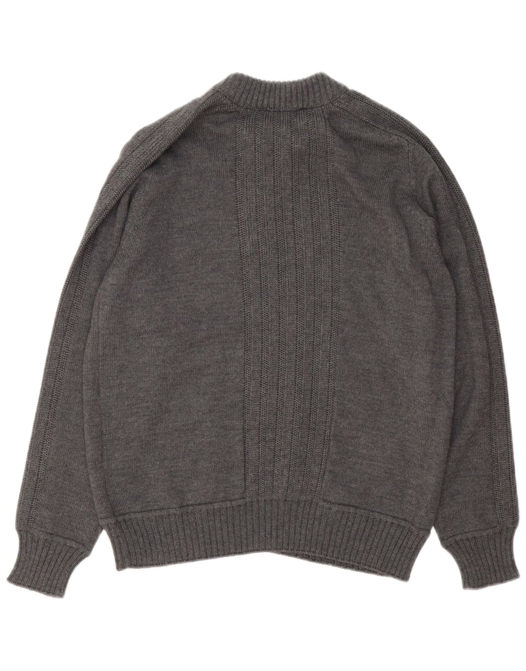 Trussardi Jeans Herren-Pullover mit Reißverschluss am Hals, mittelgraue Wolle