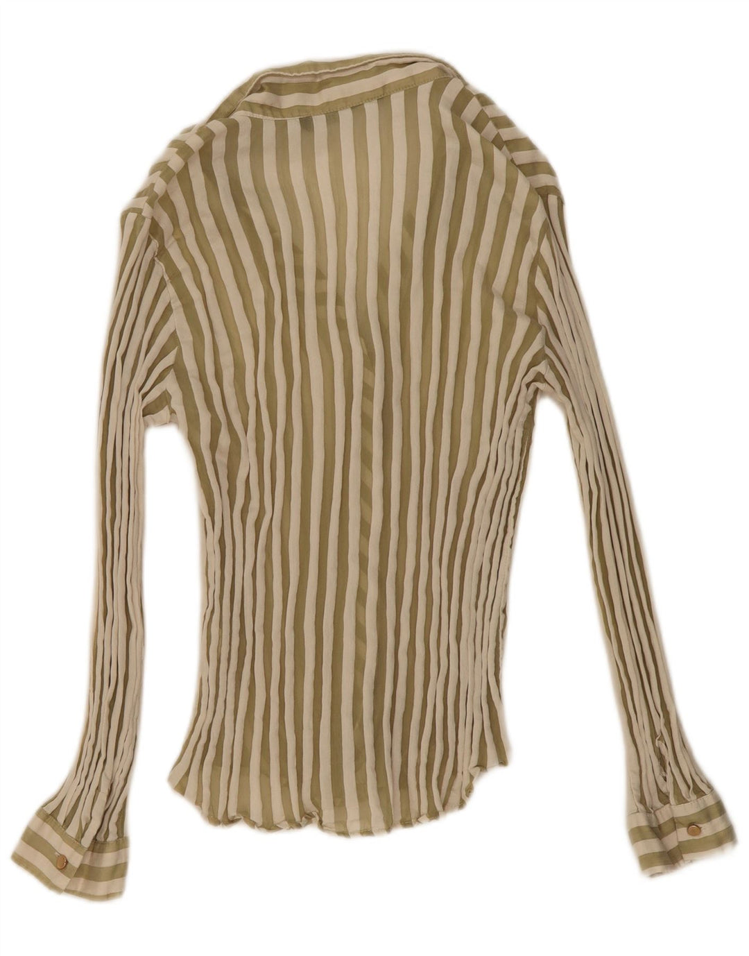 Zara Damen Hemdbluse UK 14 Mittelgrüner Nadelstreifen