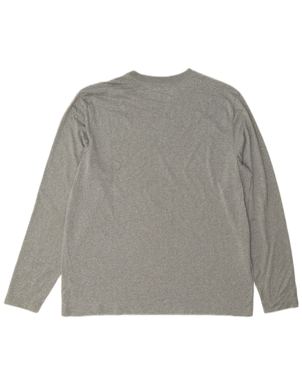 Nike Herren Dri Fit Top Langarm XL Grau geflecktes Polyester