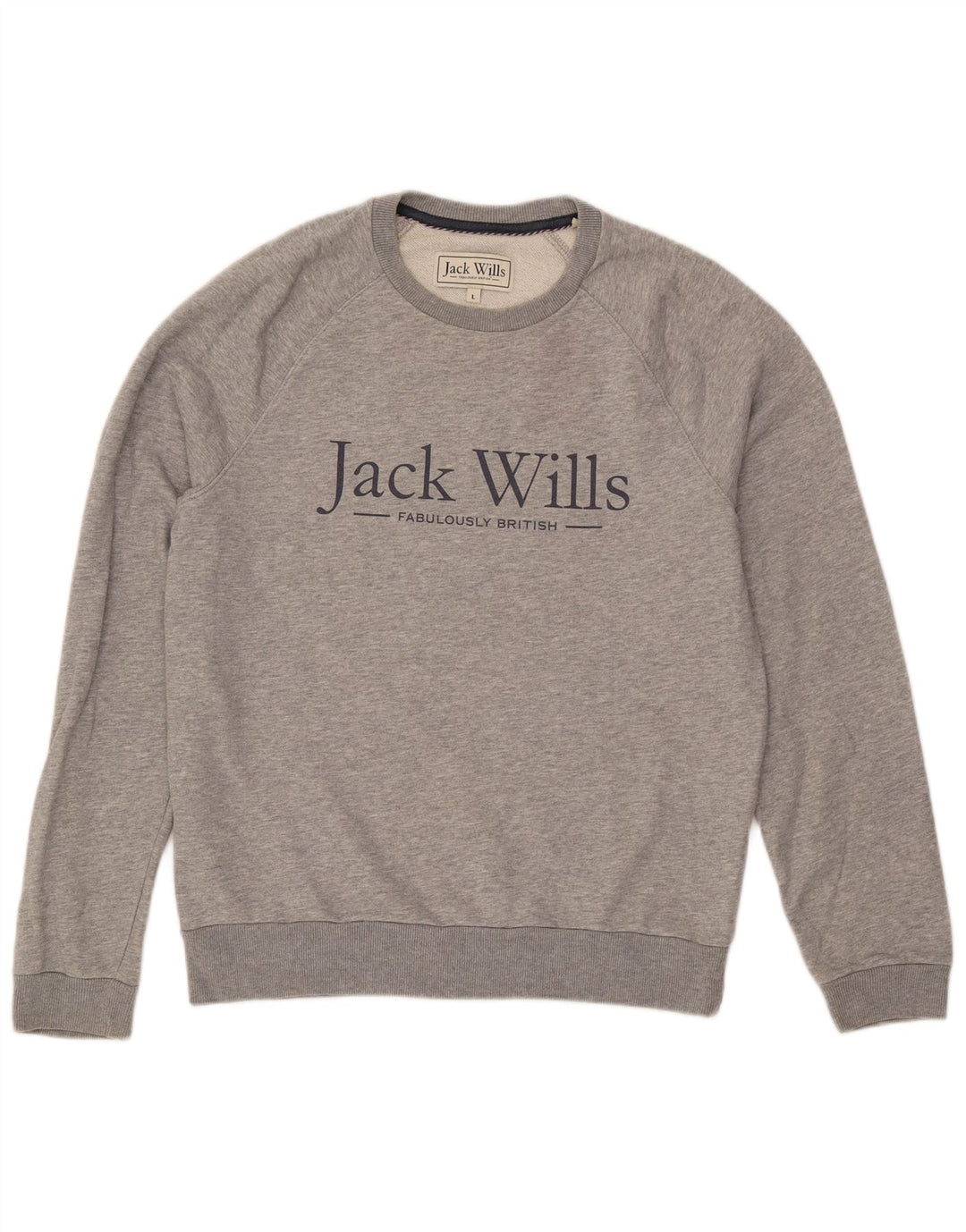 JACK WILLS Herren-Sweatshirt mit Grafik, groß, graue Baumwolle