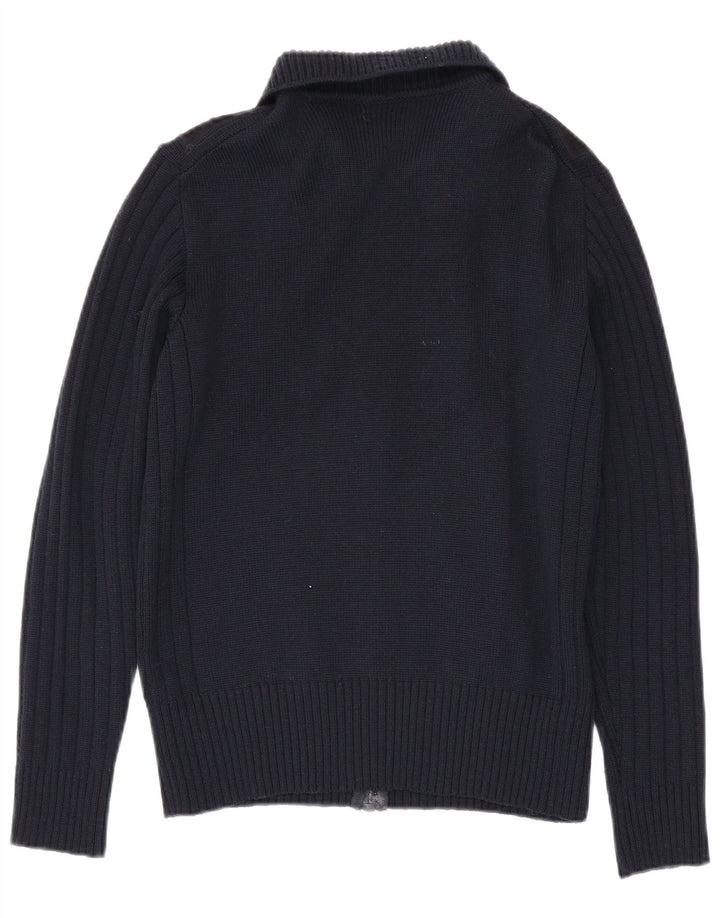 Ranger Herren-Strickjacke, IT 50, mittleres Marineblau, Colourblock-Schurwolle