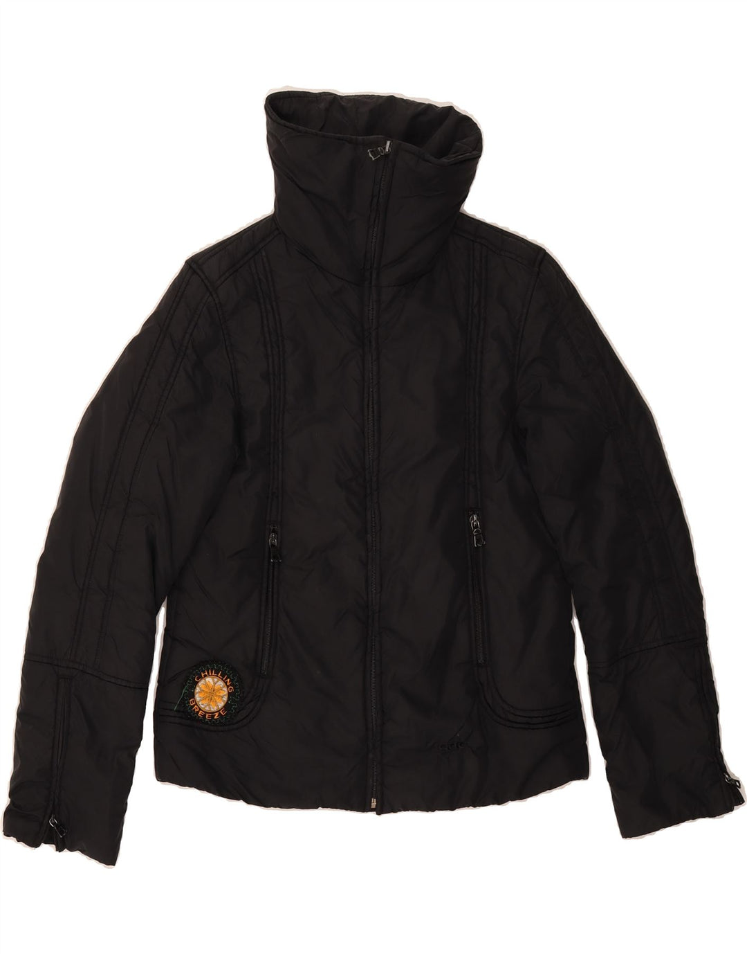 GAS Womens Hooded Padded Jacket UK 14 Large Black Vintage Gas and Second-Hand Gas from Messina Hembry 