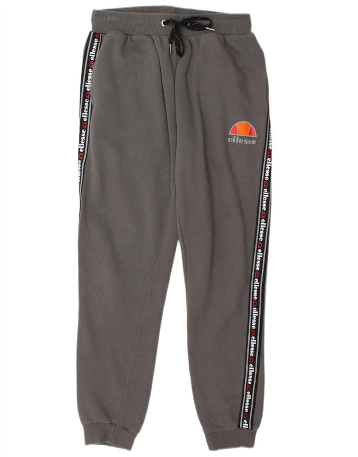 ELLESSE Mens Graphic Tracksuit Trousers Joggers Small  Grey Cotton