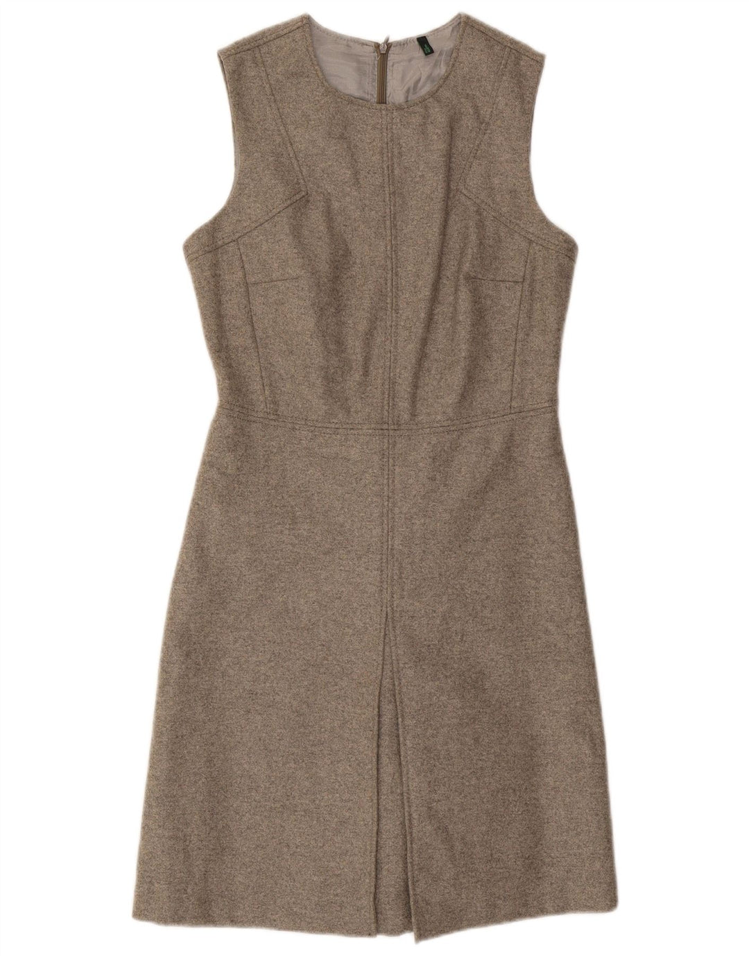 Benetton Damen ärmelloses Etuikleid UK 10 Small Graue Wolle
