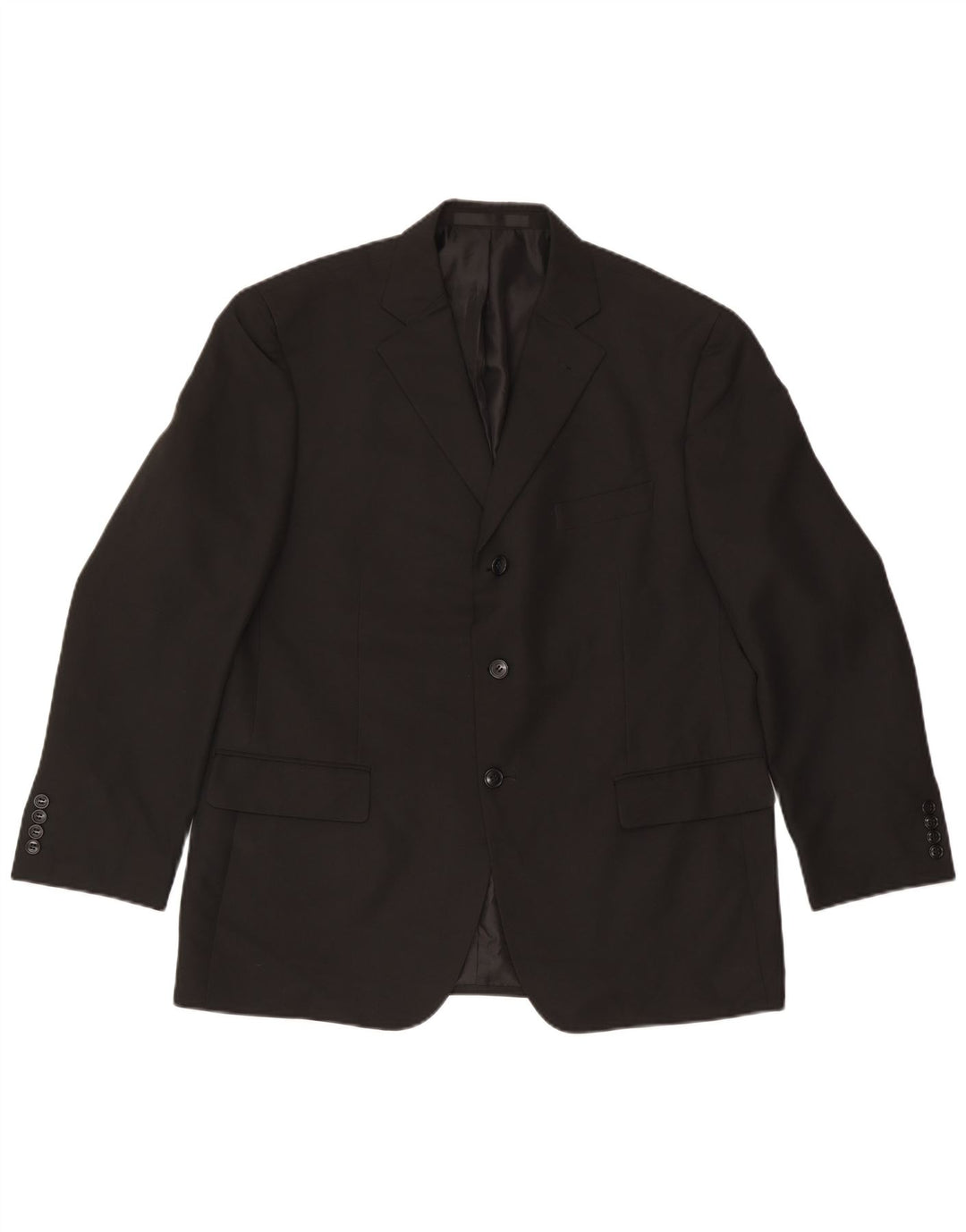 Marks & Spencer Herren-Blazer mit 3 Knöpfen, Gr. 42, Größe L, Schwarz, Polyester