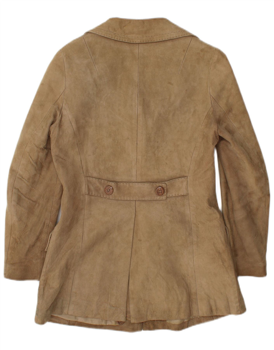 Vintage Damen Wildlederjacke UK 10 Small Beige