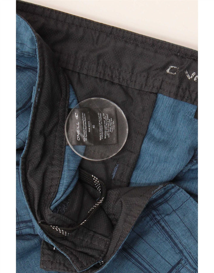 O'Neill Herren Chino-Shorts W40 XL Blau kariertes Polyester