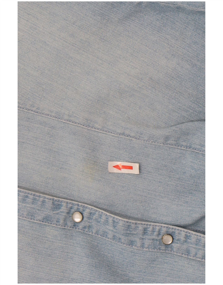 Puma Damen Jeanshemd UK 12 Mittelblaue Baumwolle