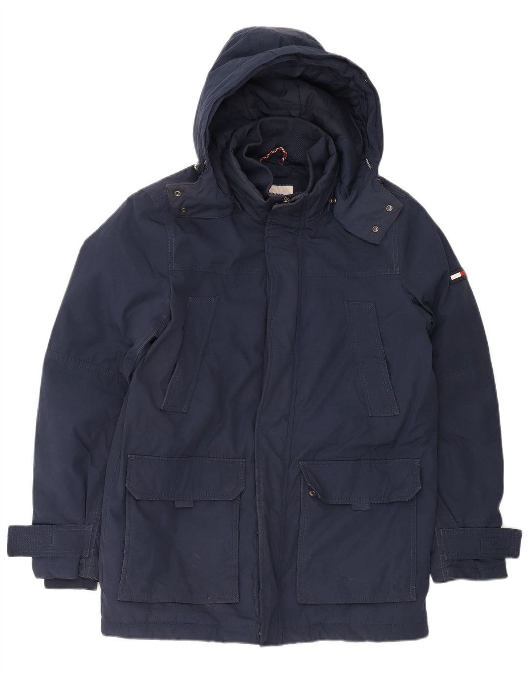 Tommy Hilfiger Herren-Windbreaker-Mantel mit Kapuze, UK 38, mittleres Marineblau