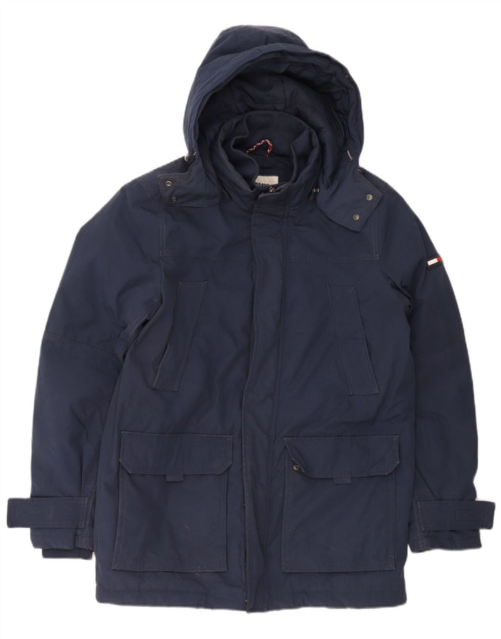 Tommy Hilfiger Herren-Windbreaker-Mantel mit Kapuze, UK 38, mittleres Marineblau
