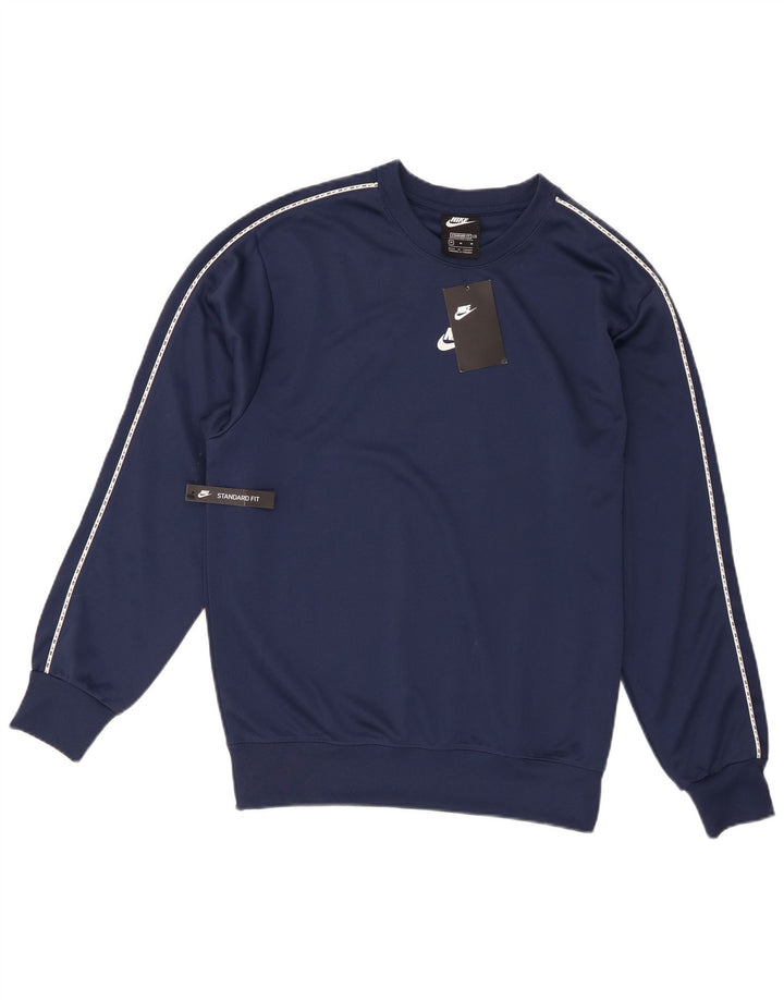 Nike Herren-Sweatshirt mit grafischer Standard-Passform, Mittelgroßes marineblaues Polyester