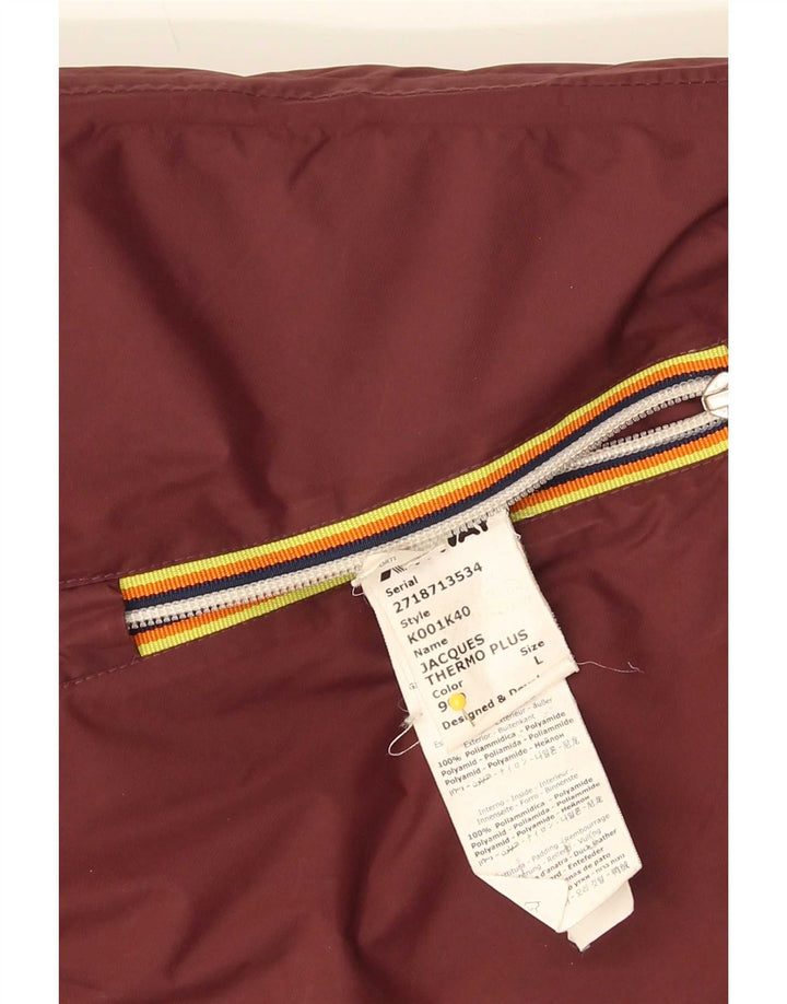 K-Way Herren-Windbreakerjacke mit Kapuze, UK 40, Größe L, Kastanienbraun, Polyamid