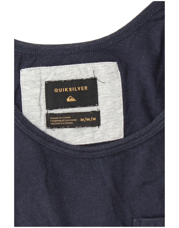 QUIKSILVER Herren-Weste-Top aus mittelblauer, gestreifter Baumwolle