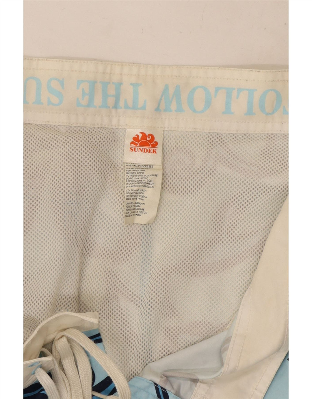 Sundek Herren-Badeshorts aus mittelblauem, geblümtem Polyester