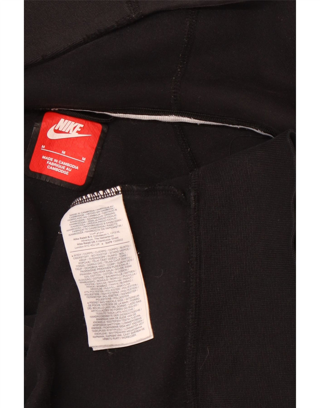 Nike Herren-Kapuzenpullover mit Reißverschluss, mittelschwarz, Baumwolle